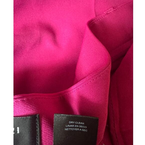 Tahari | Fuchsia Straight Leg Flat Front High Rise Trousers | Size 18 - Picture 7 of 7